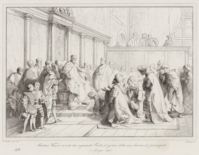 Sebastiano Veniero Honoré par les Marchands Turcs, le Jour de son Élection au Principat - Italian School