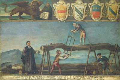 Enseigne de la guilde des scieurs vénitiens, 1445 - Italian School
