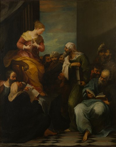 Sainte Catherine disputant avec les juges - Italian School
