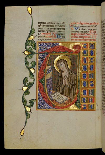 St Scholastique à livre ouvert - Italian School