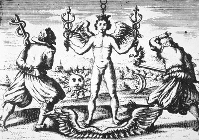Le Mercure des philosophes, de Della Tramutatione Metallica par Giovanni Battista Nazari (1589) illustré dans une histoire de la magie publiée à la fin du 19e siècle - Italian School