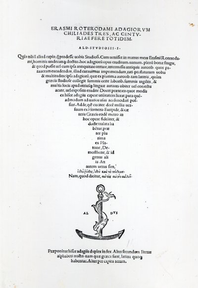 Page de titre des Adages d