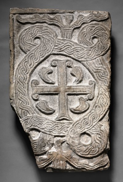 Panneau de transenne avec une croix, lombard, 700-800 - Italian School