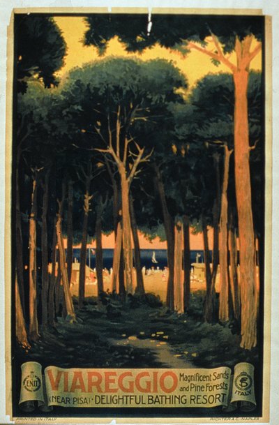 Viareggio", publié par Richter et Cie, Pise, italien (lithographie en couleurs) - Italian School