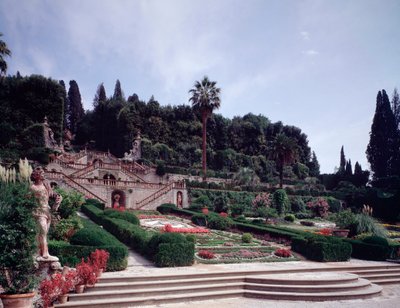 Vue des jardins - Italian School