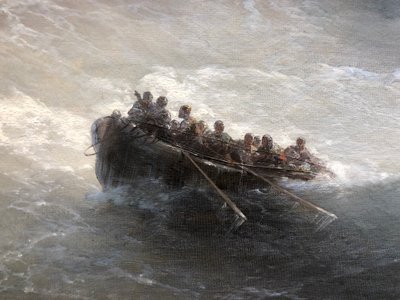 Fragment de bateau avec des personnes - Ivan Aivazovsky