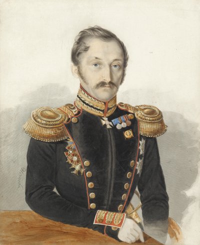 Portrait du général Alexandre Danilovitch Gerstenzweig 1818-1861 - Ivan Alexeyevich Nechayev