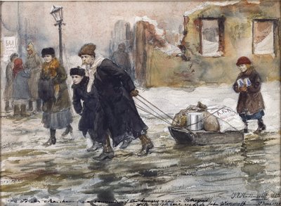 Transport de nourriture sur un traîneau par Vladimirov, Ivan Alexeyevich (1869-1947) - Ivan Alexeyevich Vladimirov
