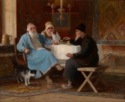 Conversation : Trois personnages à une table - Ivan Andreevich Pelevin