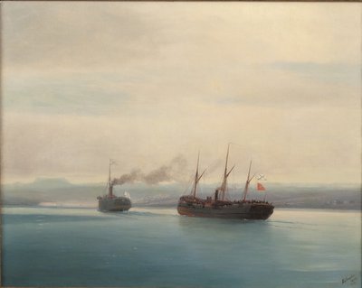 Capture du navire de troupes turc Mersina par le vapeur Russie le 13 décembre 1877, 1877 - Ivan Konstantinovich Aivazovsky