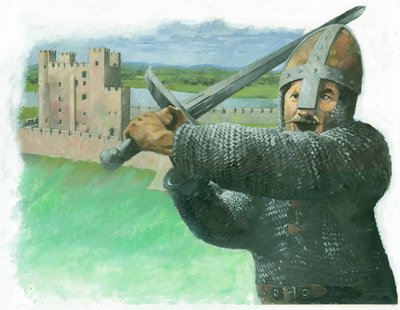 Un soldat normand attaquant avec une 