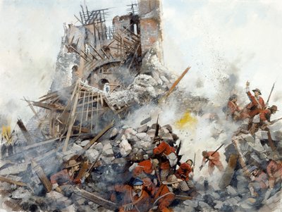Destruction du donjon, guerre civile anglaise, château de Scarborough, 1645, vers 1990-2010 - Ivan Lapper