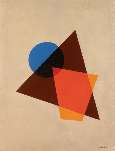 Composition avec rouge transparent, brun et bleu, 1920 - Ivan Vassilyevich Klyun