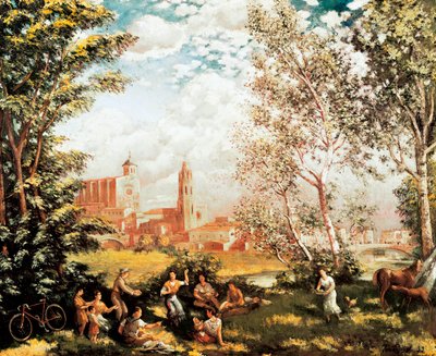 "Fête champêtre" Peinture de Ivo Pascual i Rodes (1883-1949). 1939 DR - Ivo Pascual i Rodes