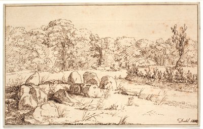 Paysage avec restes d