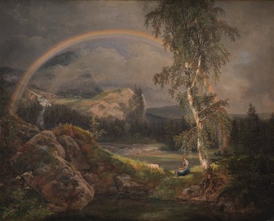 Paysage norvégien avec un arc-en-ciel - Johan Christian Dahl