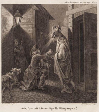 Abracadabra. Ah, épargnez ma vie, M. Gienganger! Gravure d