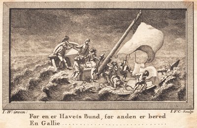 La chasse de Peder Paars en détresse en mer - J.F. Clemens