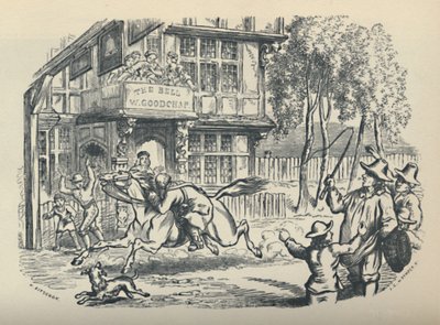 John Gilpin passant The Bell, Edmonton, vers 1950 - JG Whymper