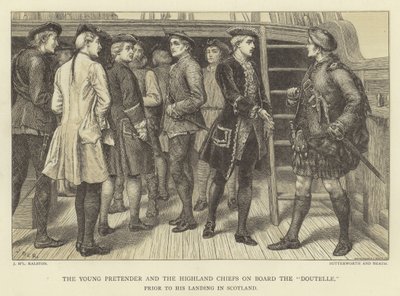 Le Jeune Prétendant et les chefs des Highlands à bord du Doutelle avant son débarquement en Écosse - J.M.L. Ralston