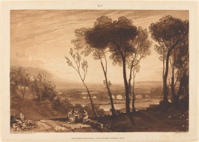 Le Pont au milieu de la distance, publié en 1808 - Joseph Mallord William Turner
