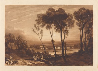 Le pont en arrière-plan, publié en 1808 - Joseph Mallord William Turner