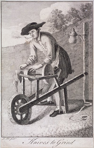 Affûteur de couteaux, Cris de Londres, vers 1750 - JM