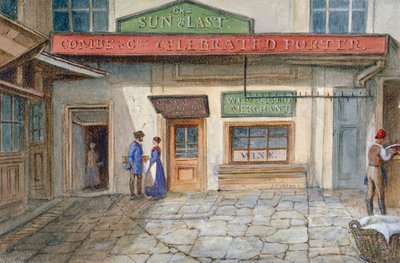 Vue du Soleil et dernière auberge du marché de Newgate, Paternoster Square, Londres - JT Wilson
