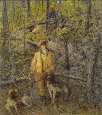 Chasseur et chiens - J. Alden Weir