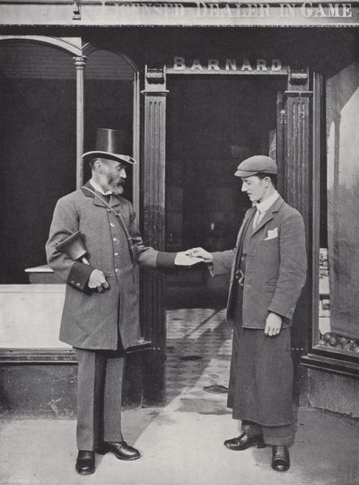 Hocktide à Hungerford, crieur collectant des sous - J. Benjamin Stone
