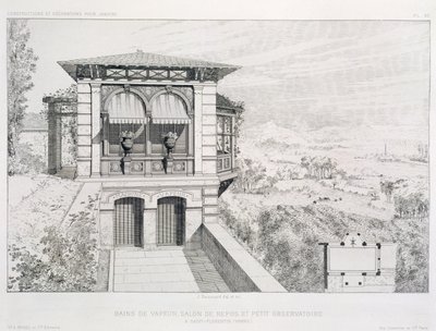 Bains de vapeur, observatoire au-dessus, d