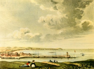 Vue de la baie et de la jetée de Douglas, île de Man, XIXe siècle, 1946 - J. Burman