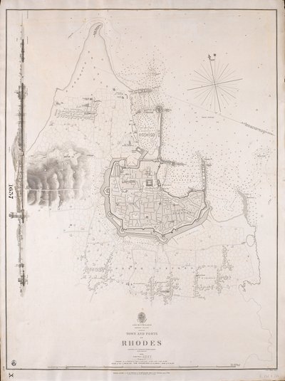 Archipel, île de Rhodes, ville et ports de Rhodes relevés par le commandant Thomas Graves, HMS 