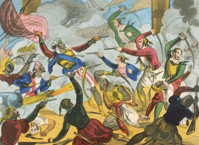 Les Turcs attaquent les corsaires grecs - J. Fairburn
