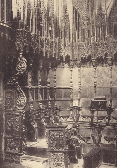 Chaises de chœur dans la cathédrale de Barcelone (photo n/b) - J. Furnells