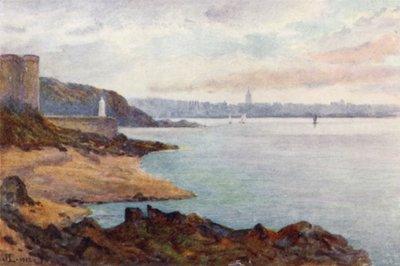Mole des Noires et Dinard, depuis la plage de St Malo - J. Hardwicke Lewis