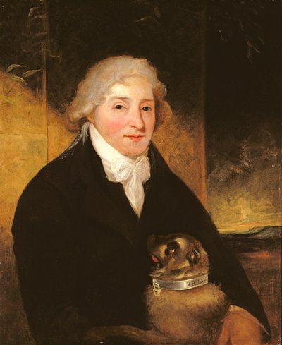 Venanzio Rauzzini avec son chien Turk, c.1795 - J. Hutchison