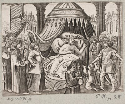 Illustration pour Adam Olearius, « Persianischer Rosenthal von einem Sinnreichen Poeten Schich Saadi […] », Schleswig 1660 - J. Muller