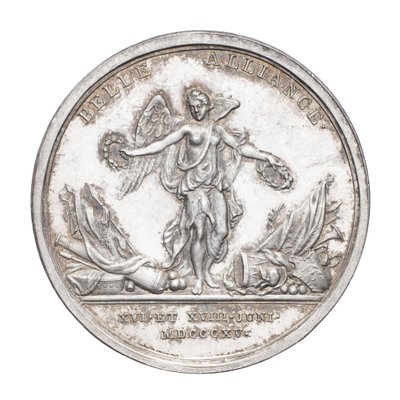 Médaille commémorant le duc de Wellington et le maréchal von Blücher 1815, c.1815 - J. N. Lang