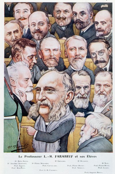 Professeur Luis Hubert Farabeuf (1841-1910) et ses étudiants, de Chanteclair, vers 1910 - J P. Frantz