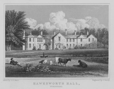 Hawksworth Hall, Yorkshire (gravure) - John Preston Neale