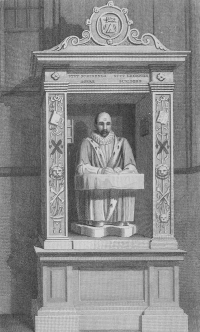 Monument de Stow, St Andrew Undershaft, Leadenhall Street, Londres (gravure) - John Preston Neale