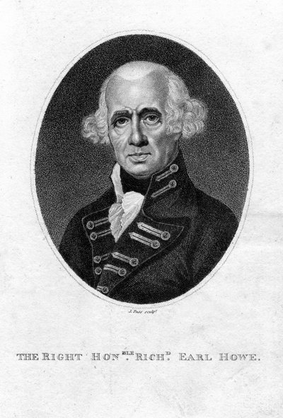 Richard Howe, 1er comte Howe, amiral anglais - J. Pass