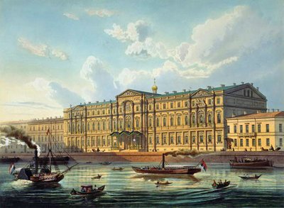 Palais du Grand-Duc Mikhail et quai du Palais, imprimé par Jacottet et Bachelier, publié par Lemercier, Paris, 1850s - J. after Charlemagne