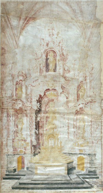 Dessin du retable principal de Santa Maria d