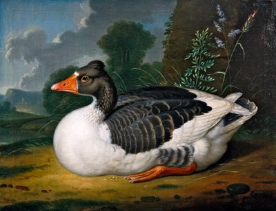 Une oie dans un paysage - Jacob Samuel Beck