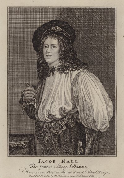 Jacob Hall, danseur de corde et acrobate anglais actif sous le règne du roi Charles II (gravure) - Jacob (after) Van Oost the Younger