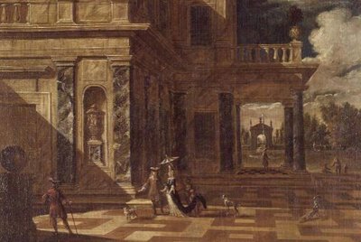 Caprices architecturaux avec figures élégantes - Jacob Balthasar Peeters