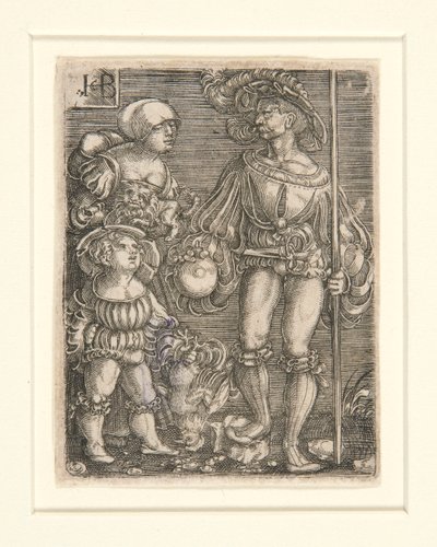 Soldat de pied avec femme et enfant - Jacob Binck
