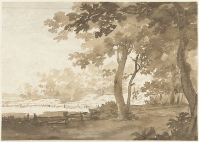 Paysage avec un chemin sous les arbres - Jacob  Cats
